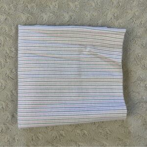 Rene Rofe Stripes Baby Receiving Blanket Pink White Gray Flannel